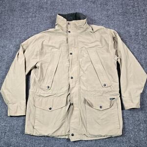 Vintage Woolrich Coat Mens Medium Beige Parka Plaid Wool Lined 80s 90s